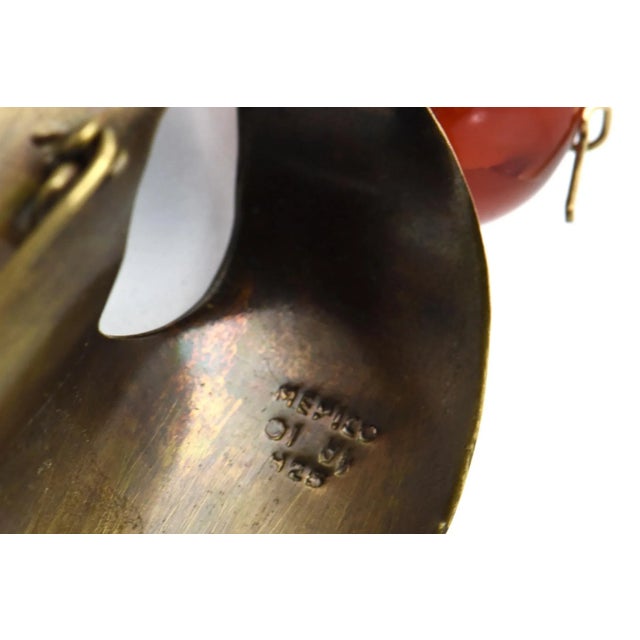 Mid 20th Century Mexican Modernist Carnelian Sterling Silver Brooch For Sale - Image 5 of 5