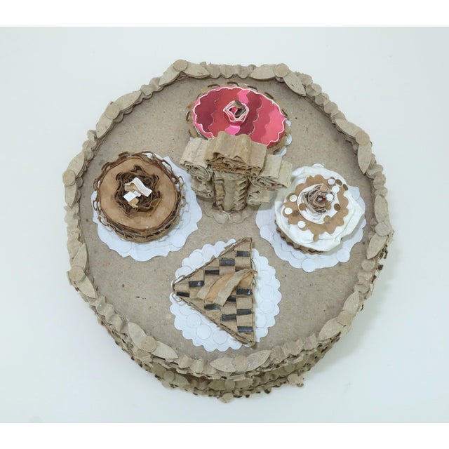 Cardboard Paper Dessert Tray Sculpture by Patianne Stevenson For Sale - Image 9 of 13
