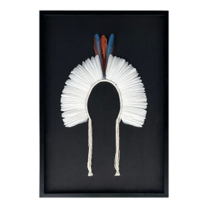 Late 20th Century Brazilian Kayapó Tribe Indigenous Feather Headdress "Cocar" From the Amazon