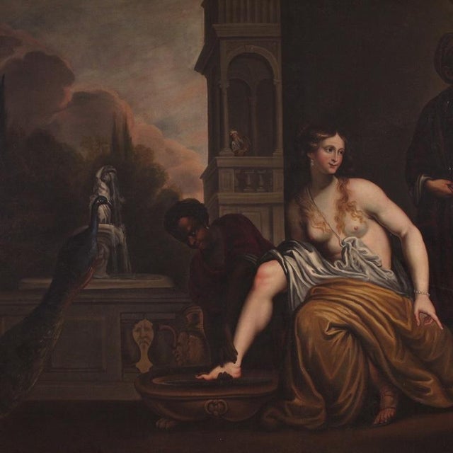 Early 18th Century Italian Painter, Bathsheba at Her Bath, Nude, 1720, Oil on Canvas For Sale - Image 5 of 17