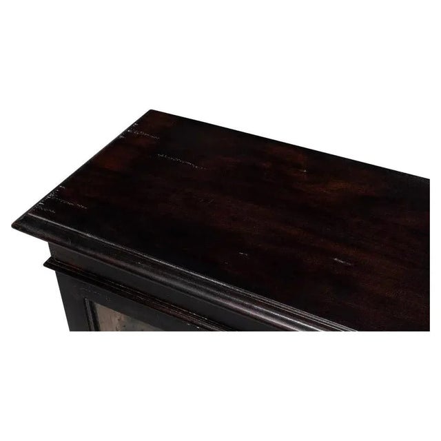 Ebony Morgan Glass Doors Low Sideboard by Sarreid LTD For Sale - Image 8 of 13