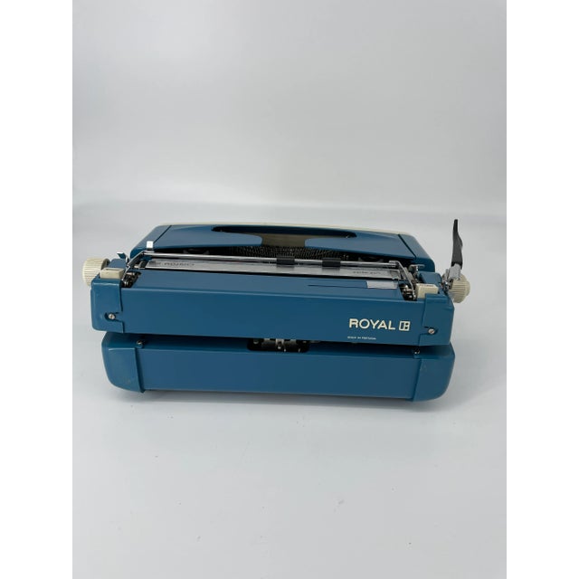 Royal Blue Vintage Blue Royal Precision Portable Typewriter With Case For Sale - Image 8 of 12