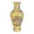 Monumental Vintage Chinese Yellow Ground Famille Rose "Dragon & Phoenix" Vase For Sale