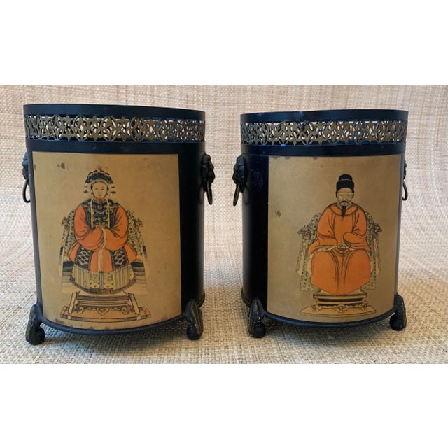 Asian Ancestral Tole Cachepot - a Pair For Sale - Image 12 of 12