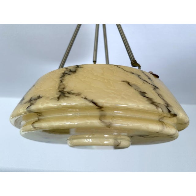 Art Deco Pendant Light in Amber Uranium Glass, 1930s For Sale - Image 13 of 18