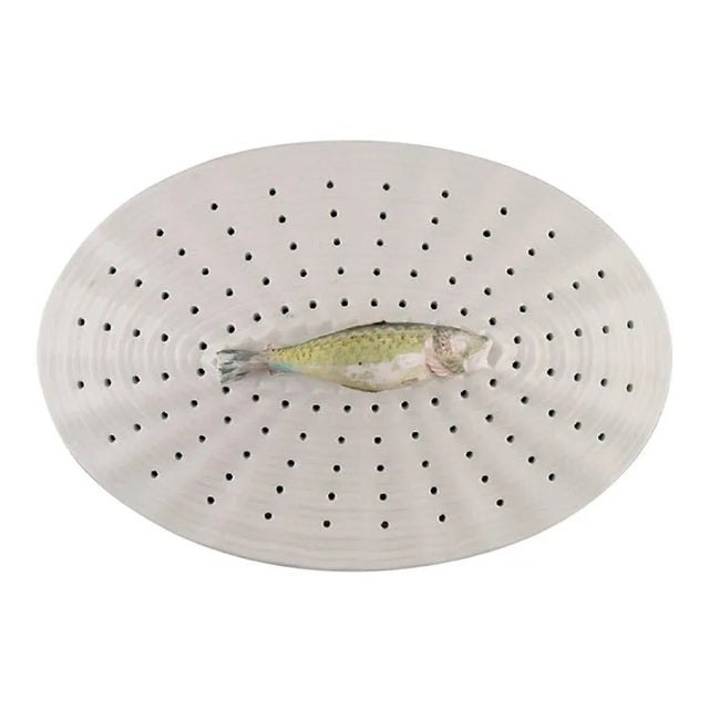 Ceramic Large Fauna Danica/ Flora Danica Porcelain Fish Strainer from Royal Copenhagen For Sale - Image 7 of 7