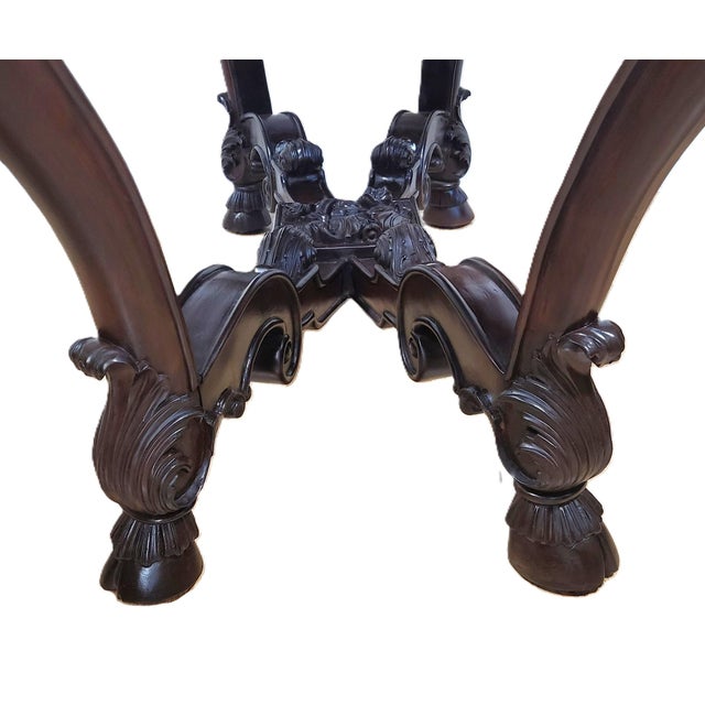 Irish Style Sideboard Carved Mahogany North Wind Face Console Table For Sale - Image 9 of 17