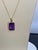 12 Ct Emerald Cut Amethyst Pendant /Necklace + 14 Kt Yellow Gold Chain Vintage For Sale - Image 18 of 18
