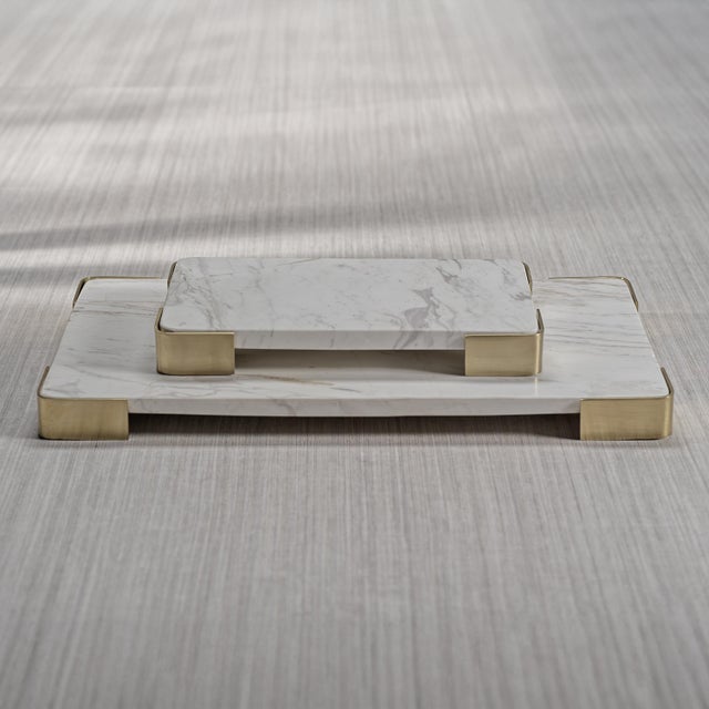 Polished white marble makes a bright and elegant base for presenting appetizers at the buffet table or home bar. The...