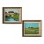 Midcentury French Paintings of an Estate on River, a Pair For Sale
