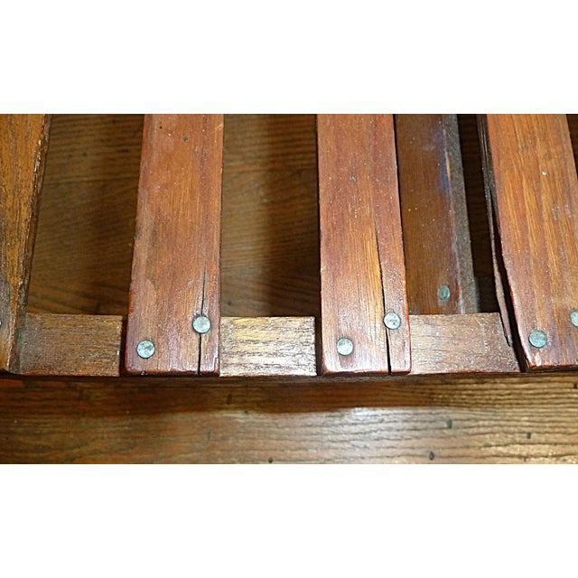 Antique Folding Oak Canoe Camp Chair Maine Adirondack Camp Style C1900-1930 For Sale - Image 4 of 9