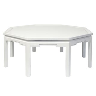 Mid-Century Laquered White Octagon Coffee Table For Sale