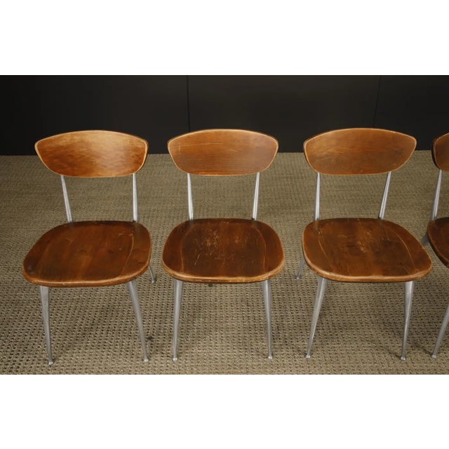 Set of Six Shelby Williams 'Gazelle' Sculptural Aluminum Side Chairs, 1960s For Sale In Los Angeles - Image 6 of 18