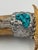 American Signed Travis Palmer Bocephus Custom Bowie Knife Stag Turquoise Stand For Sale - Image 3 of 10