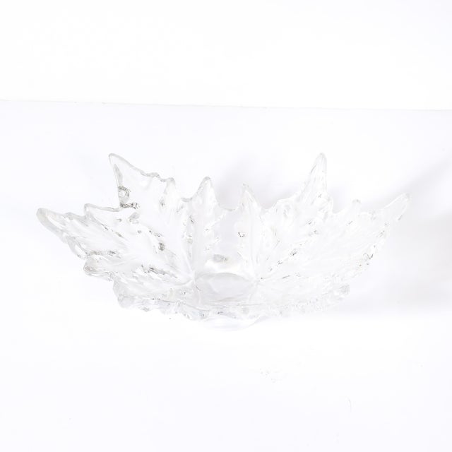 Glass Mid-Century Modernist Crystal "Champs Élysées" Centerpiece Bowl Signed Lalique For Sale - Image 7 of 18
