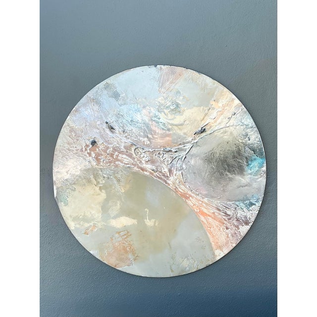 Vintage Monumental Mixed Media Disc Wall Sculpture For Sale - Image 10 of 11