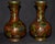 Copper Vtg. Pair of Chinese Cloisonné Small Vases For Sale - Image 8 of 14