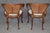 1910s Pair Antique French Art Noveau Carved Wood Cane Back Armchairs For Sale - Image 5 of 9