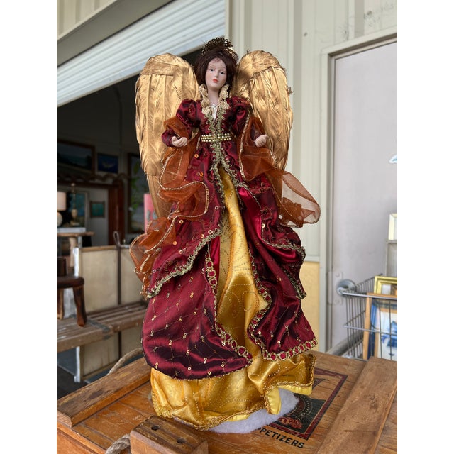 1980s 1980s Large 18” Angel Tree Topper For Sale - Image 5 of 6