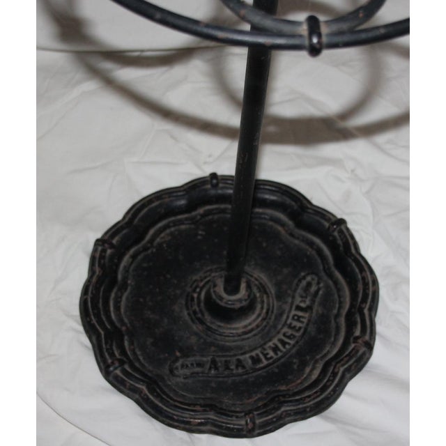 Black Cast Iron Umbrella Stand or Walking Cane Holder, 1890s For Sale - Image 12 of 18