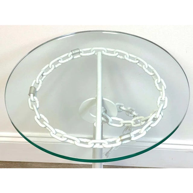 Mid 20th Century Post WWII Modern Wrought Iron Anchor & Chain Yacht Side Tables - A Pair For Sale - Image 4 of 10
