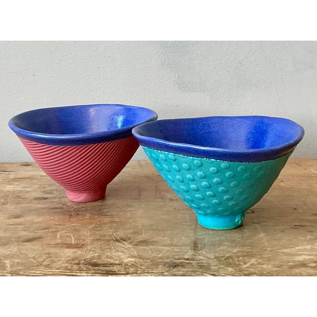 Contemporary Vintage Boho Studio Pottery Bowls - Set of 2 For Sale - Image 3 of 6