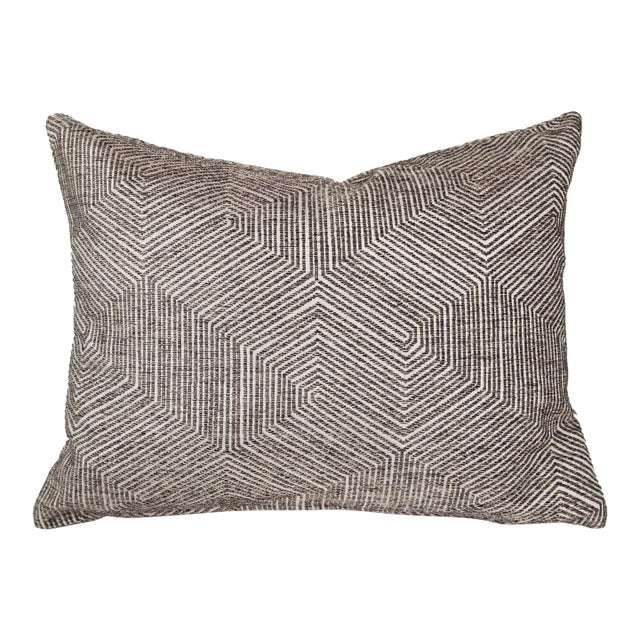 Gray Geometric Pillow For Sale