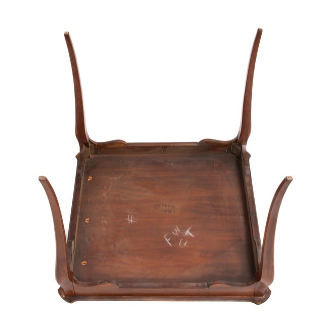 French Louis XV Provincial Style Embossed Leather Top Cabriole Legs Card Games Table For Sale - Image 15 of 15