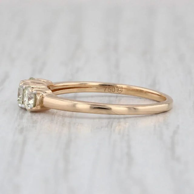 Gold 0.48ctw Yellow Diamond 3-Stone Ring 18k Yellow Gold Engagement Size 6.25 For Sale - Image 8 of 8
