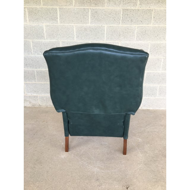 Lazy Boy Classics Wing Back Chippendale Style Dark Green Leather