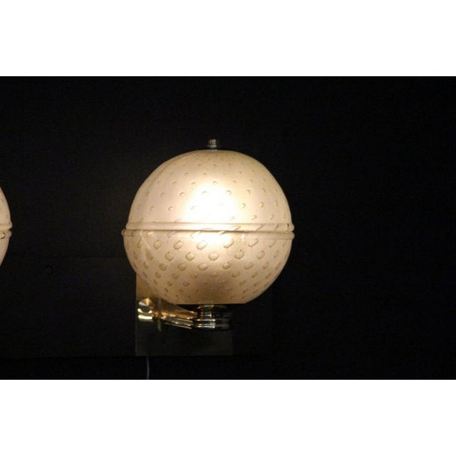 Golden Pulegoso Murano Glass Sconces in the style of Barovier, 1990s, Set of 2 For Sale - Image 13 of 18