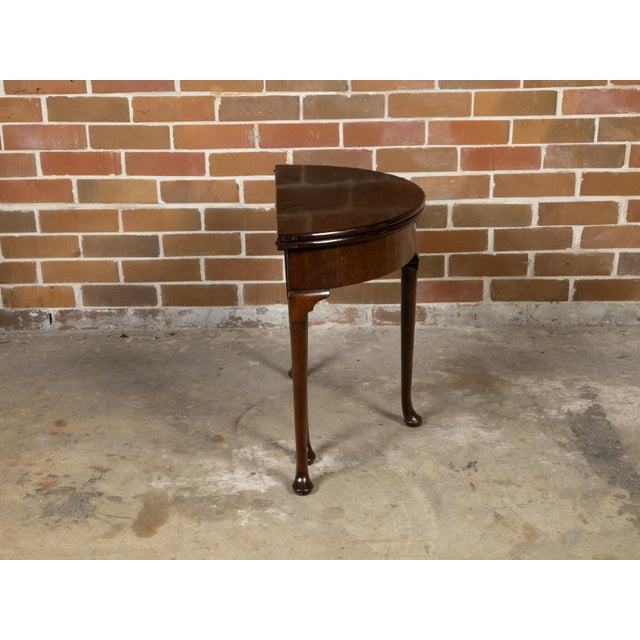 English Georgian Period 1820s Demilune Flip Top Console Table with Compartment For Sale - Image 10 of 12
