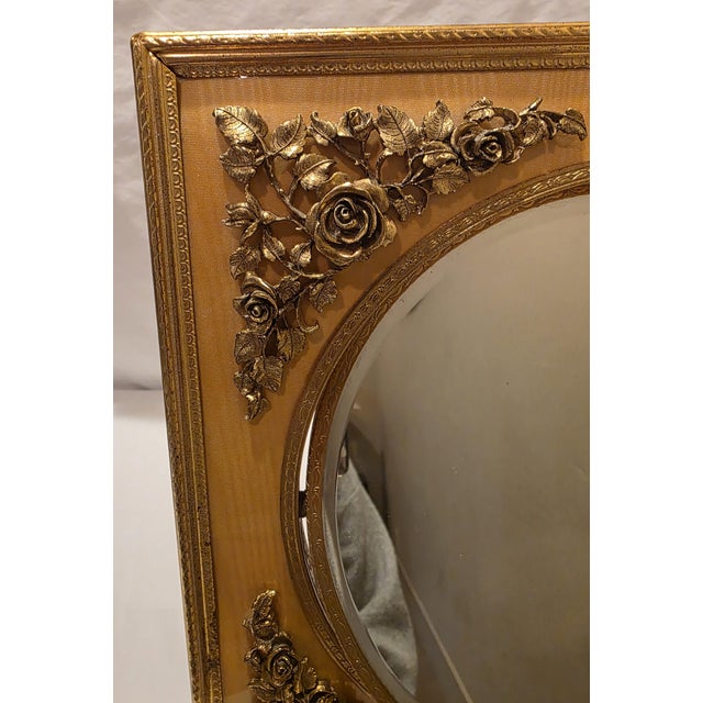Mid 20th Century Mid Century Gold Vanity Table Mirror French Ornamentation Reversible For Sale - Image 5 of 15