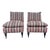 Late 20th Century Mitchell Gold Pair of Multi Color Striped Slipper Lounge Chairs For Sale