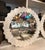 White Round White Marble Step Wall Mirror For Sale - Image 8 of 8