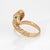 Vintage Snake Ring Sz 7 14k Yellow Gold Emerald Eyes Serpent Jewelry For Sale - Image 4 of 7