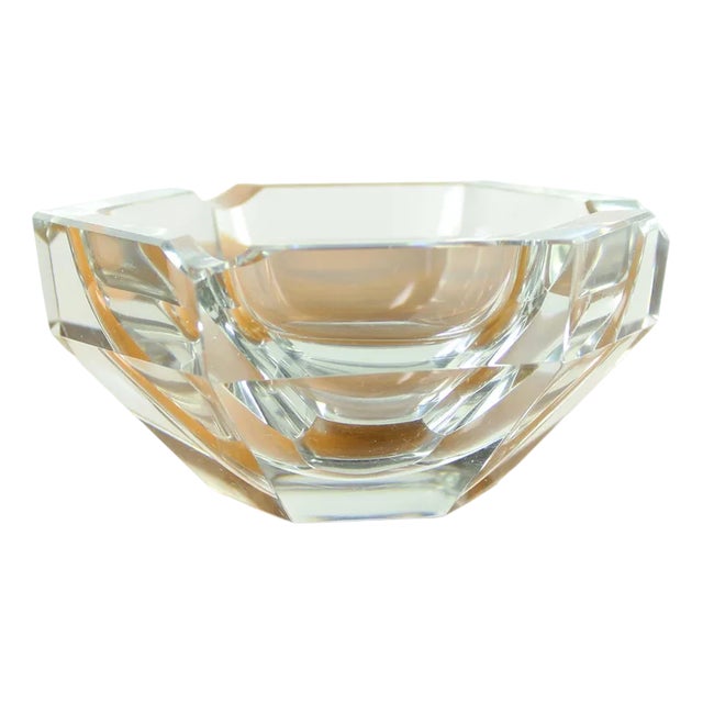 Vintage Diamond Ashtray in Glass, 1950s For Sale