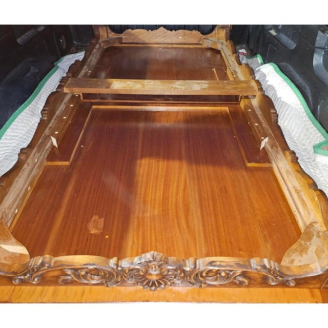 Vintage Custom Carved French Extendable Walnut Dining Table For Sale - Image 9 of 11