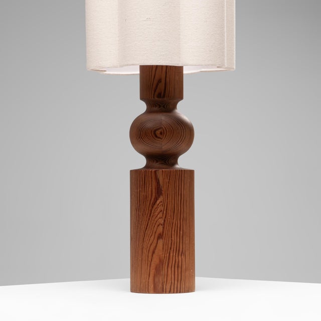 Luxus Large Pine Table Lamp by Uno & Östen Kristiansson for Luxus, Sweden, 1970s For Sale - Image 4 of 12