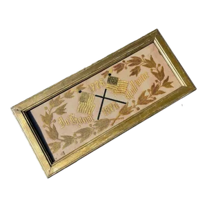 1876 Centennial Needlepoint in Gold Leaf Antique Frame