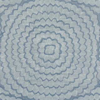Sample - Schumacher X Celerie Kemble Feather Bloom Sisal Wallcovering In Cornflower For Sale