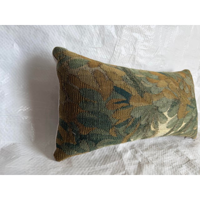 17th Century Flemish Tapestry Pillow With Verdure Leaf Design For Sale - Image 4 of 7