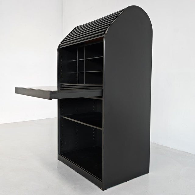 A'dammer Model Rolling Shutter Secretaire attributed to Aldo Van Den Nieuwelaar for Pastoe, 1970s For Sale - Image 16 of 18