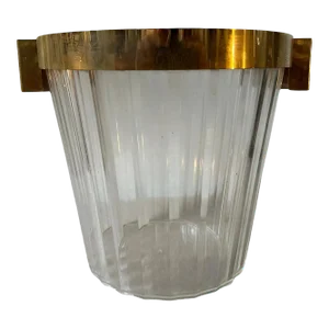 1970s Modernist Clear and Gold Plexiglass French Wine Cooler by Gosset