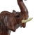 Vintage Brown Leather Elephant with Tusks For Sale - Image 4 of 10