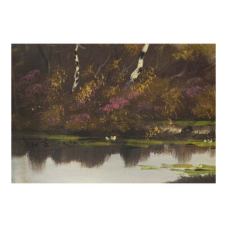 Path Along the River - Oil on Canvas For Sale