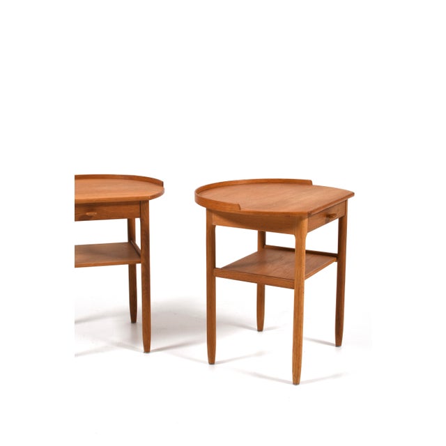 Oak Night Stands by Sven Engström and Gunnar Myrstrand for Bodafors, 1960s, Set of 2 For Sale - Image 12 of 18