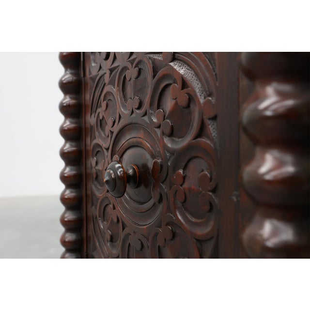 Oak Breton Carved Bedside Cabinets, France, 1890s, Set of 2 For Sale - Image 9 of 15
