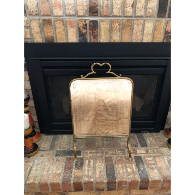 Mid 19th Century Victorian Beveled Edge Mirror and Brass Stand Fire Screen For Sale - Image 13 of 13