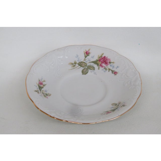 Mid 20th Century Wawel Made in Poland Floral Saucer Pompadour Rose Collection Small Plate For Sale - Image 9 of 9